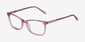 Alette Clear Pink Acétate Montures de lunettes de vue d'EyeBuyDirect, Vue d'Angle