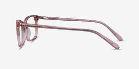 Alette Clear Pink Acétate Montures de lunettes de vue d'EyeBuyDirect, Vue de Côté