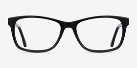 Annett Noir Acétate Montures de lunettes de vue d'EyeBuyDirect, Vue de Face