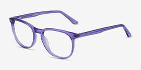 Cherbourg Violet Acétate Montures de lunettes de vue d'EyeBuyDirect, Vue d'Angle