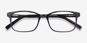 Collective Gris Acétate Montures de lunettes de vue d'EyeBuyDirect, Vue Rapprochée