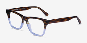 Feeling Brown Blue Acétate Montures de lunettes de vue d'EyeBuyDirect, Vue d'Angle