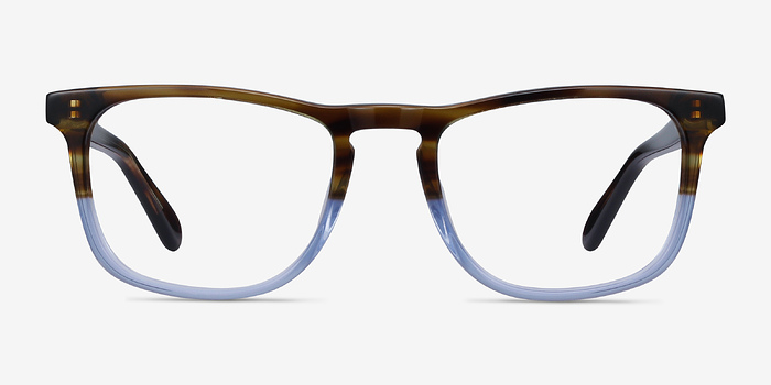 Found Brown Blue Acétate Montures de lunettes de vue d'EyeBuyDirect