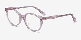 Trust Clear Pink Acétate Montures de lunettes de vue d'EyeBuyDirect, Vue d'Angle
