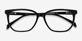 Reverb Noir Acétate Montures de lunettes de vue d'EyeBuyDirect, Vue Rapprochée