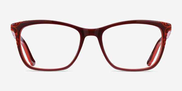 Hedera Burgundy Orange Acétate Montures de lunettes de vue