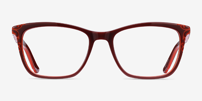 Hedera Burgundy Orange Acétate Montures de lunettes de vue d'EyeBuyDirect