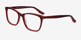 Hedera Burgundy Orange Acétate Montures de lunettes de vue d'EyeBuyDirect, Vue d'Angle
