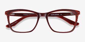 Hedera Burgundy Orange Acétate Montures de lunettes de vue d'EyeBuyDirect, Vue Rapprochée