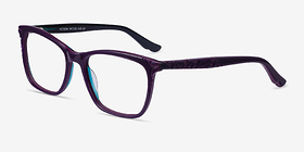 Hedera Violet Acétate Montures de lunettes de vue d'EyeBuyDirect, Vue d'Angle