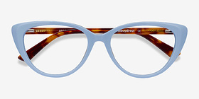 Anastasia Baby Blue & Tortoise Acétate Montures de lunettes de vue d'EyeBuyDirect, Vue Rapprochée