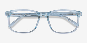 Ballast Clear Blue Acétate Montures de lunettes de vue d'EyeBuyDirect, Vue Rapprochée