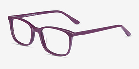 Equality Violet Acétate Montures de lunettes de vue d'EyeBuyDirect, Vue d'Angle