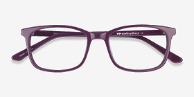 Equality Violet Acétate Montures de lunettes de vue d'EyeBuyDirect, Vue Rapprochée