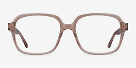 Tompkins Clear Brown Acétate Montures de lunettes de vue d'EyeBuyDirect, Vue de Face