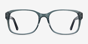 Tobias Clear Gray Acétate Montures de lunettes de vue d'EyeBuyDirect, Vue de Face