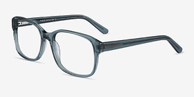 Tobias Clear Gray Acétate Montures de lunettes de vue d'EyeBuyDirect, Vue d'Angle