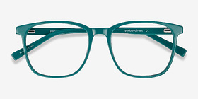 Finn Teal Acétate Montures de lunettes de vue d'EyeBuyDirect, Vue Rapprochée