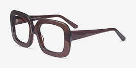 Gloria Brun Acétate Montures de lunettes de vue d'EyeBuyDirect, Vue d'Angle
