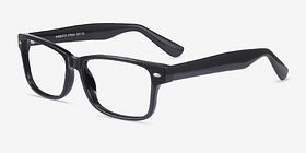Persisto Noir Plastique Montures de lunettes de vue d'EyeBuyDirect, Vue d'Angle