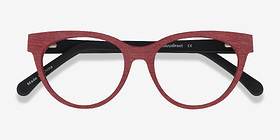 Paula Berry Red Acétate Montures de lunettes de vue d'EyeBuyDirect, Vue Rapprochée