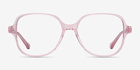 Precious Clear Pink Acétate Montures de lunettes de vue d'EyeBuyDirect, Vue de Face