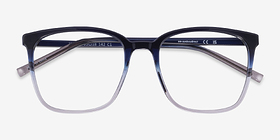 House Gradient Blue Plastique Montures de lunettes de vue d'EyeBuyDirect, Vue Rapprochée