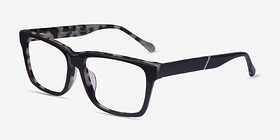 Shuffle Black Ivory Tortoise Acétate Montures de lunettes de vue d'EyeBuyDirect, Vue d'Angle