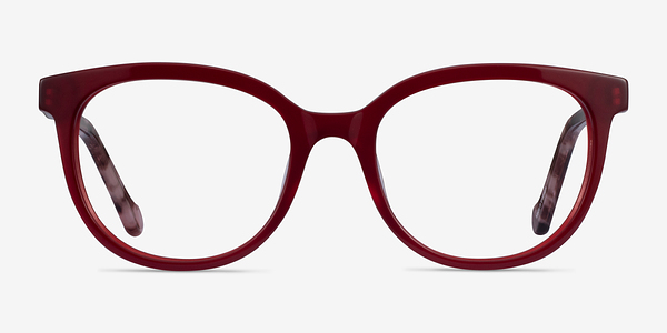 Popcorn Red Floral Acétate Montures de lunettes de vue