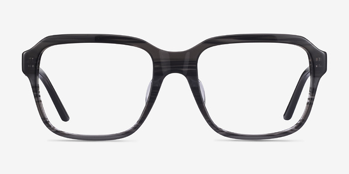 Neat Striped Gray Acétate Montures de lunettes de vue d'EyeBuyDirect