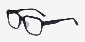 Neat Striped Gray Acétate Montures de lunettes de vue d'EyeBuyDirect, Vue d'Angle