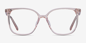 Latte Clear Pink Acétate Montures de lunettes de vue d'EyeBuyDirect, Vue de Face
