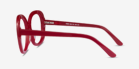 Tess Burgundy Acétate Montures de lunettes de vue d'EyeBuyDirect, Vue de Côté