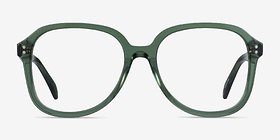 Tripp Clear Green Acétate Montures de lunettes de vue d'EyeBuyDirect, Vue de Face