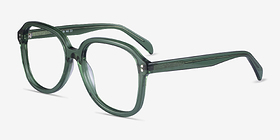 Tripp Clear Green Acétate Montures de lunettes de vue d'EyeBuyDirect, Vue d'Angle