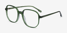 Natural Clear Green Acétate Montures de lunettes de vue d'EyeBuyDirect, Vue d'Angle