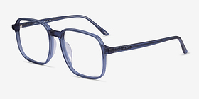 Ozone Clear Blue Éco-responsable Montures de lunettes de vue d'EyeBuyDirect, Vue d'Angle