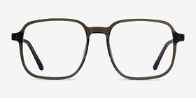 Ozone Clear Dark Green Éco-responsable Montures de lunettes de vue d'EyeBuyDirect, Vue de Face