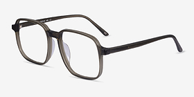 Ozone Clear Dark Green Éco-responsable Montures de lunettes de vue d'EyeBuyDirect, Vue d'Angle