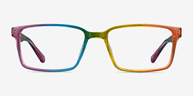 Unity Arc-en-ciel Plastique Montures de lunettes de vue d'EyeBuyDirect, Vue de Face