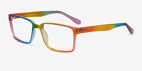 Unity Arc-en-ciel Plastique Montures de lunettes de vue d'EyeBuyDirect, Vue d'Angle