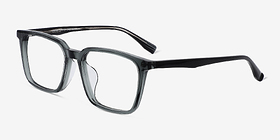 Basic Clear Gray   Black Acétate Montures de lunettes de vue d'EyeBuyDirect, Vue d'Angle