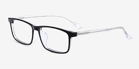 Jonas Black   Clear Acétate Montures de lunettes de vue d'EyeBuyDirect, Vue d'Angle