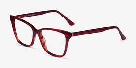 Jelly Red Tortoise Acétate Montures de lunettes de vue d'EyeBuyDirect, Vue d'Angle