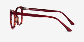 Jelly Red Tortoise Acétate Montures de lunettes de vue d'EyeBuyDirect, Vue de Côté