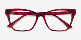 Jelly Red Tortoise Acétate Montures de lunettes de vue d'EyeBuyDirect, Vue Rapprochée