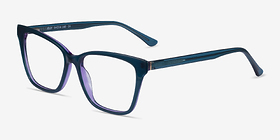 Jelly Teal Purple Acétate Montures de lunettes de vue d'EyeBuyDirect, Vue d'Angle