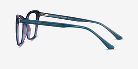 Jelly Teal Purple Acétate Montures de lunettes de vue d'EyeBuyDirect, Vue de Côté