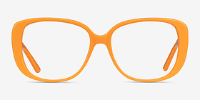 Mileva Orange Acétate Montures de lunettes de vue d'EyeBuyDirect, Vue de Face