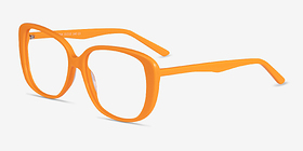 Mileva Orange Acétate Montures de lunettes de vue d'EyeBuyDirect, Vue d'Angle
